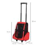easycomfort easycomfort trolley zaino 2 in 1 per piccoli animali domestici rosso 35x27x49cm ean 8054111842730