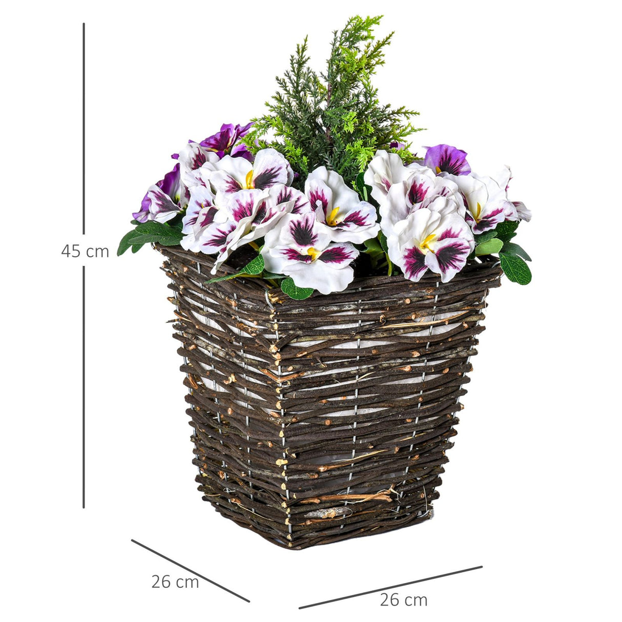 easycomfort easycomfort vaso fiori finti di phalaenopsis viola e bianchi pianta finta alta 45cm ean 8054111847780