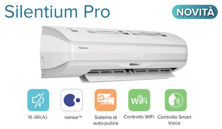hisense climatizzatore condizionatore hisense penta split inverter serie silentium pro 99121212 con 5amw125u4rta r 32 wi fi integrato 90009000120001200012000 novita