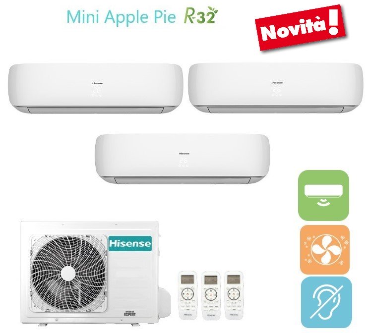 hisense climatizzatore condizionatore hisense trial split inverter serie mini apple pie 91212 con 4amw81u4raa r 32 wi fi optional 90001200012000
