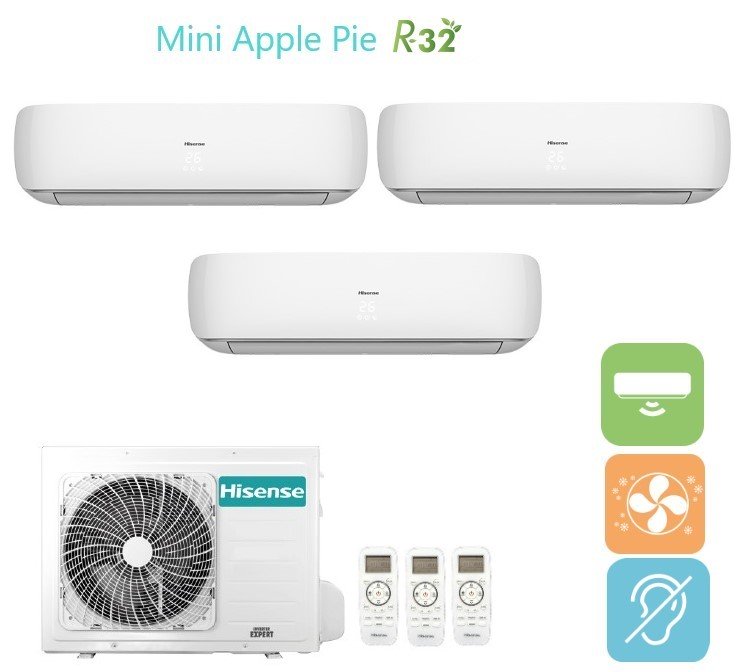 hisense climatizzatore condizionatore hisense trial split inverter serie mini apple pie 9918 con 4amw81u4raa r 32 wi fi optional 9000900018000