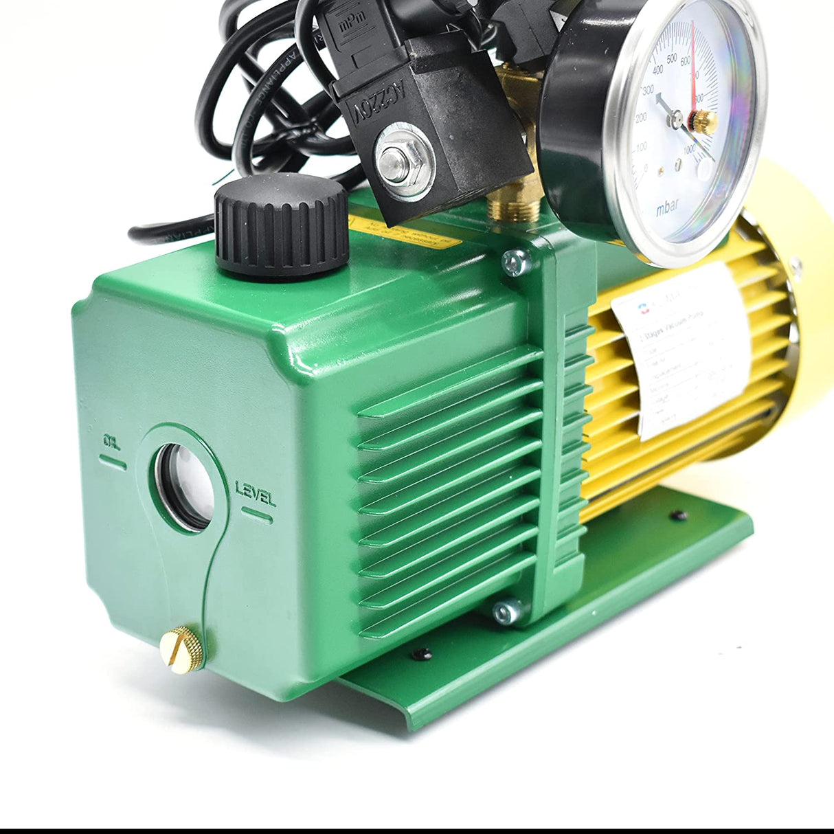 no brand pompa vuoto bistadio klimaline completa di vacumetro e valvola solenoide per impianti gas hfo r32 r410 r1234yf 142 lmin motore antideflagrante per condizionamento climatizzatore