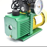 no brand pompa vuoto bistadio klimaline completa di vacumetro e valvola solenoide per impianti gas hfo r32 r410 r1234yf 142 lmin motore antideflagrante per condizionamento climatizzatore