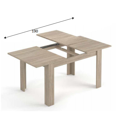 no brand tavolo estendibile kendra cm 90x140190x78h rovere