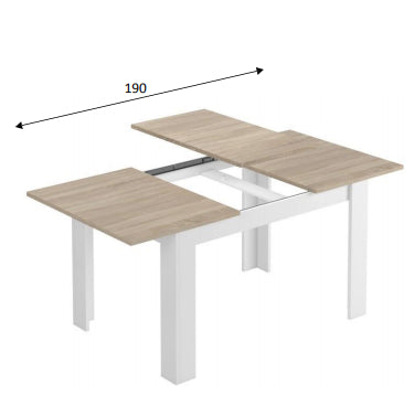 no brand tavolo estendibile kendra cm 90x140190x78h roverebianco