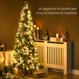 easycomfort easycomfort albero di natale 180cm innevato con 240 luci led e 618 rami con base in acciaio