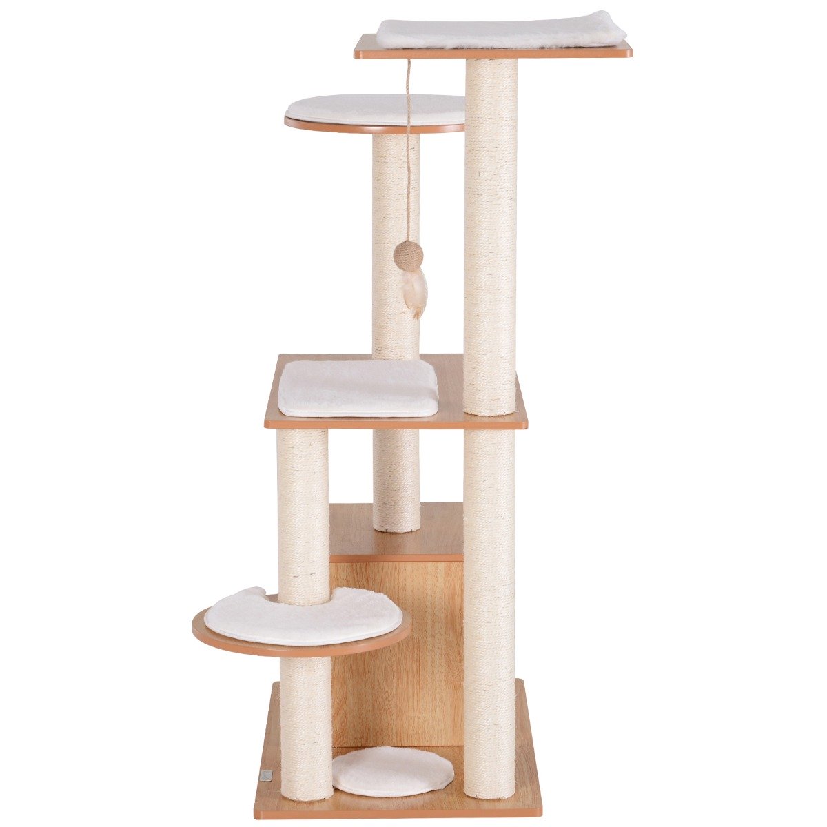 easycomfort easycomfort albero per gatti con cuccia e pali in corda sisal e legno giallo e bianco 83 x 75 x 120cm ean 8054144135922