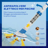 easycomfort easycomfort aspirapolvere per piscina portatile cordless con palo telescopico 210x17x7cm bianco e blu