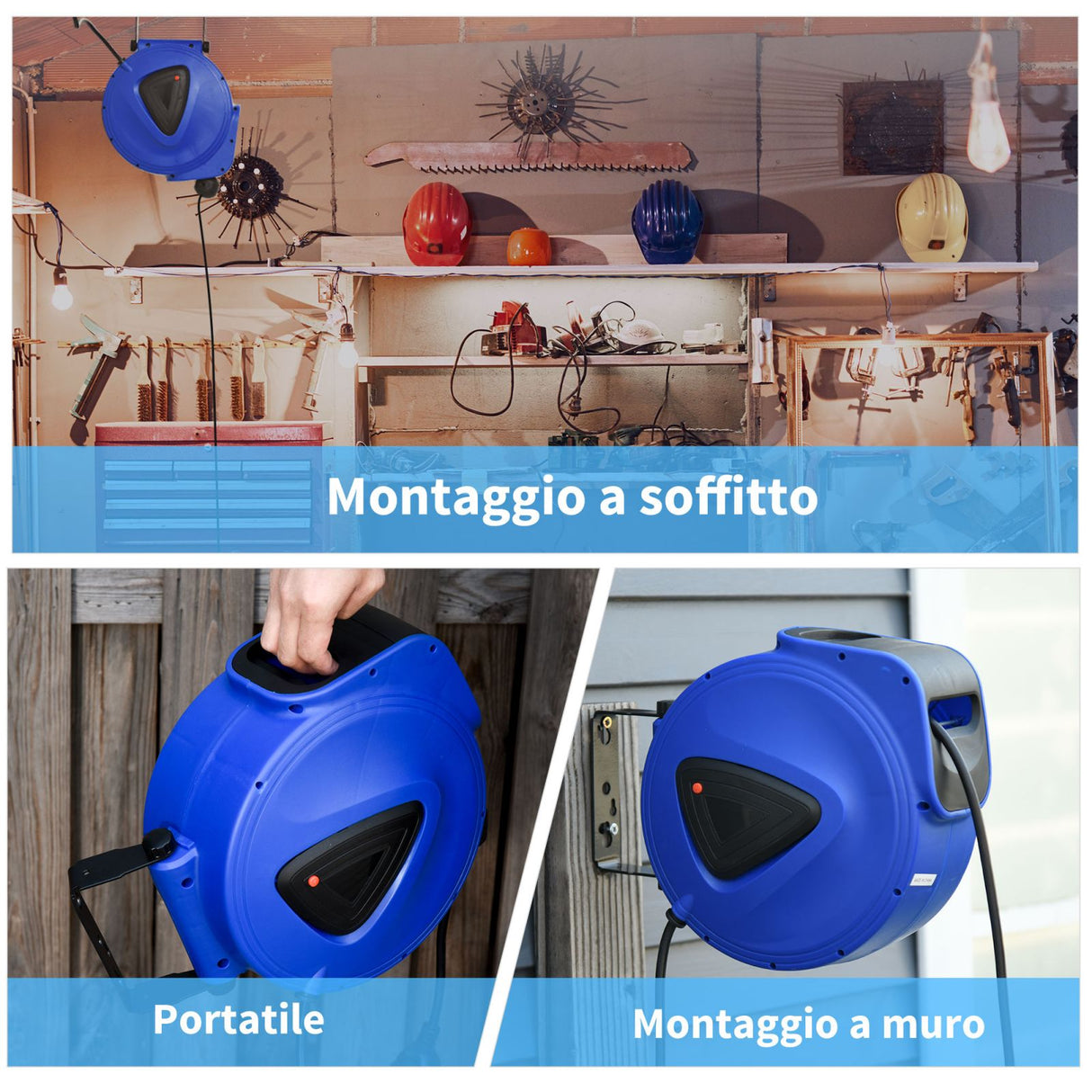 easycomfort easycomfort avvolgicavo elettrico automatico da parete 20 metri con 3 attacchi ean 8055776910291