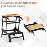 easycomfort easycomfort banco da lavoro pieghevole con altezza regolabile 4 morsetti e fori per utensili nero