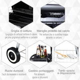 easycomfort easycomfort barbecue a carbonella con 2 griglie ripiano laterale e coperchio in metallo nero ean 8054144132969