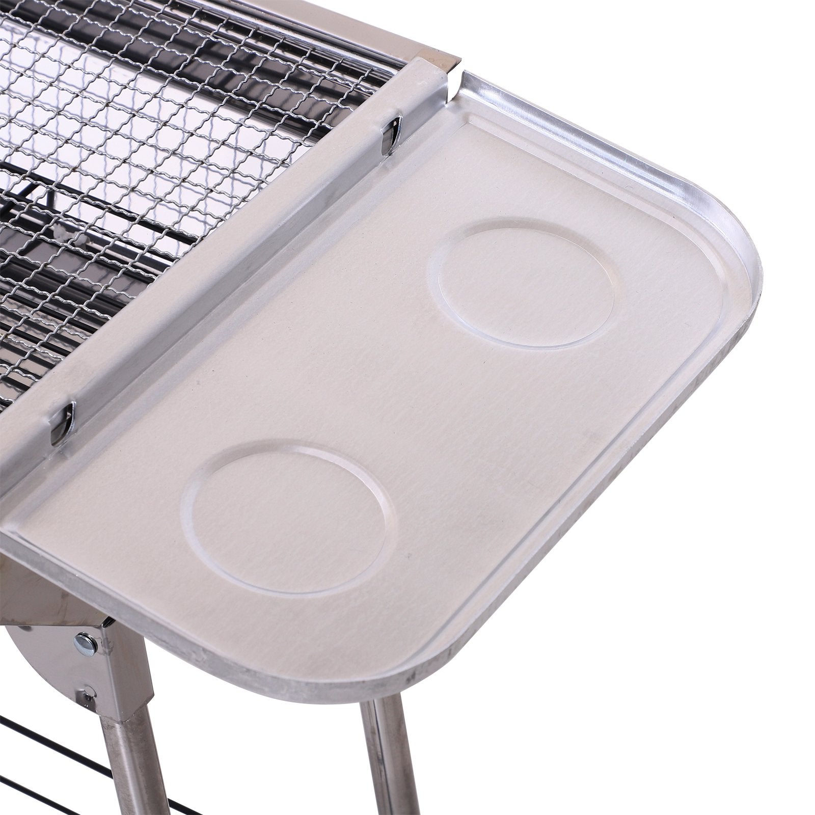 EASYCOMFORT Barbecue a Carbonella Pieghevole Portatile in Acciaio  104x33x70cm