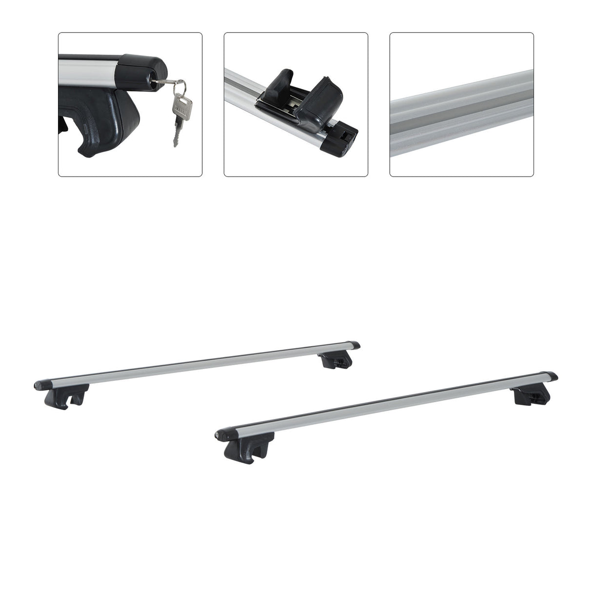 easycomfort easycomfort barre portapacchi per auto in alluminio con serratura 125x5 5x7cm ean 8054111849678