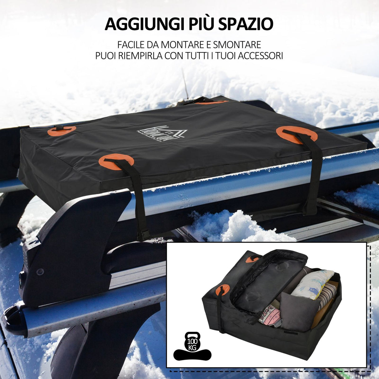 easycomfort easycomfort borsa da tetto impermeabile per auto e suv con o senza portapacchi 566l ean 8054144131627