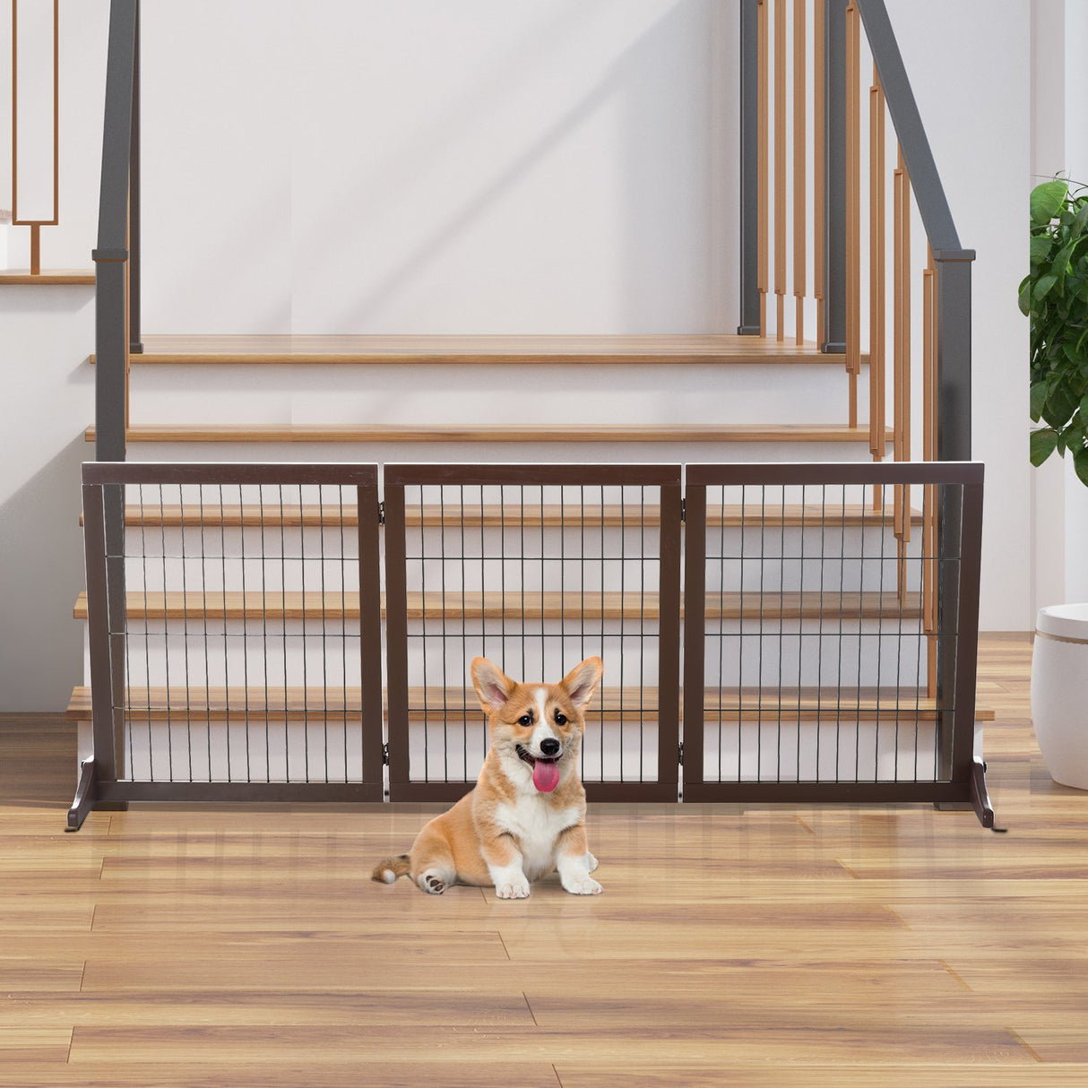 easycomfort easycomfort cancelletto per cani pieghevole e regolabile in legno con base stabile ean 8054144131306