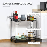 easycomfort easycomfort carrello da cucina 2 ripiani in stile industriale 4 ruote girevoli e maniglia 79 5x38x80cm marrone rustico