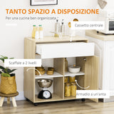 easycomfort easycomfort carrello da cucina in legno con cassetto armadietto e ruote girevoli 81x39 6x90 3cm