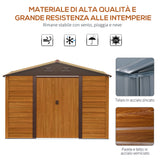 easycomfort easycomfort casetta da giardino porta attrezzi in acciaio con porte scorrevoli 278x195x215cm marrone