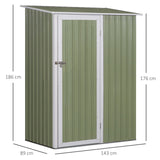 easycomfort easycomfort casetta da giardino porta utensili in lamiera di acciaio capanno da giardino in acciaio con porte scorrevoli 143x89x186cm verde chiaro ean 8054144139067