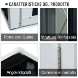 easycomfort easycomfort casetta porta attrezzi capanno in acciaio impermeabile 143cm x 89cm x 186cm ean 8055776912073