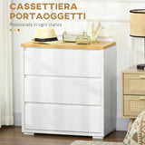 easycomfort easycomfort cassettiera a 3 cassetti in truciolato bianco per camera da letto studio e soggiorno 70x37x75cm