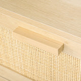 easycomfort easycomfort cassettiera con 3 cassetti in rattan color legno naturale 80x40x80cm