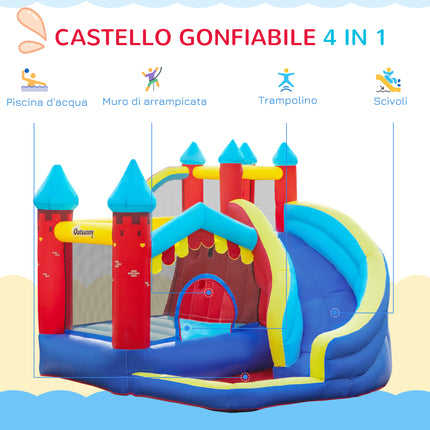 immagine-4-easycomfort-easycomfort-castello-gonfiabile-4-in-1-per-bimbi-3-8-anni-con-scivolo-e-piscina-290x270x230cm