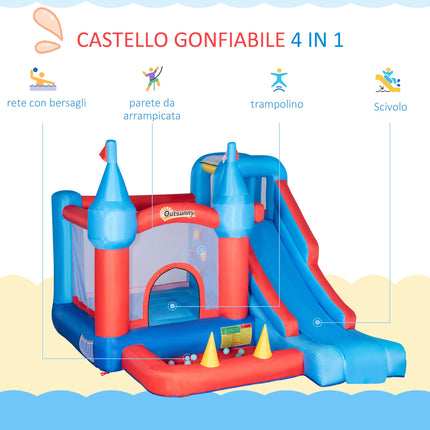 immagine-4-easycomfort-easycomfort-castello-gonfiabile-per-bambini-con-scivolo-trampolino-piscina-e-parete-da-arrampicata-333x280x210cm