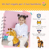 easycomfort easycomfort cavallo a dondolo con ruote a forma di giraffa per bambini da 3 6 anni 70x32x87cm giallo