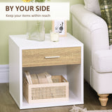 easycomfort easycomfort comodino moderno con cassetto e ripiano aperto set 2 pezzi in truciolato per camera da letto e soggiorno 47 5x40x45 cm