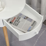 easycomfort easycomfort comodino rotondo e salvaspazio in legno bianco con 1 cassetto 38x46 7cm ean 8054111849166