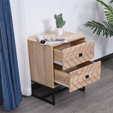 easycomfort easycomfort comodino stile industrial in legno natual wood e metallo nero ean 8054144133690