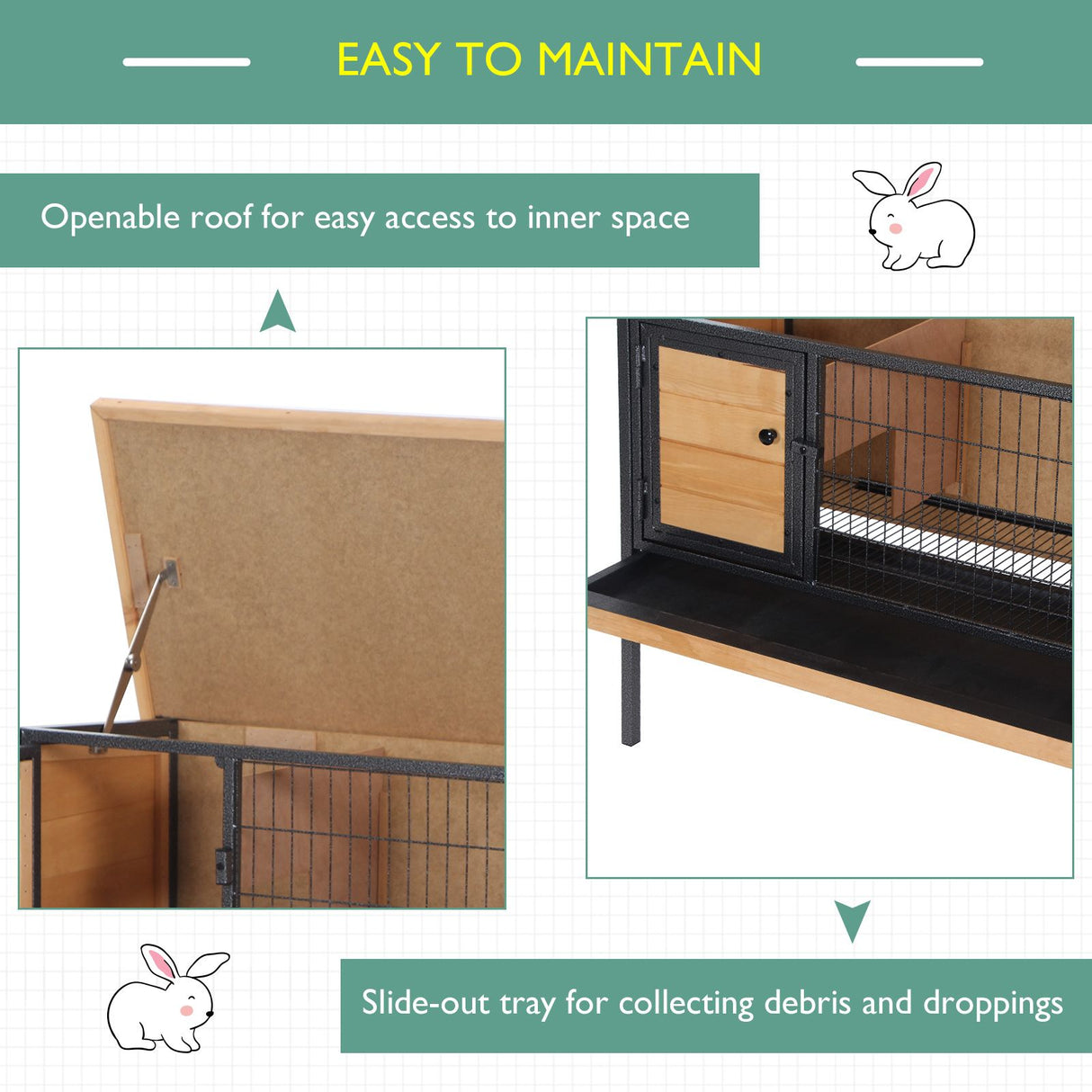 easycomfort easycomfort conigliera da esterno in legno gabbia per 1 2 conigli roditori cincilla o porcellini dindia 91 5x45x70cm ean 8055776914039