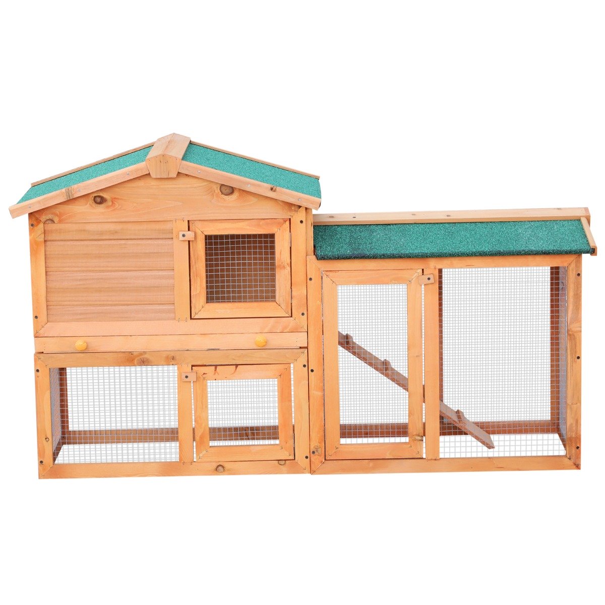 easycomfort easycomfort conigliera in legno per animali domestici marrone 145x46x85cm ean 8054144130835