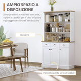 easycomfort easycomfort credenza da cucina in legno bianco con 3 ripiani 3 cassetti e 2 armadietti 101x39x180 5 cm