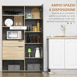 easycomfort easycomfort credenza moderna con armadietto cassetto e porta calici 110x41 5x180cm legno naturale e grigio
