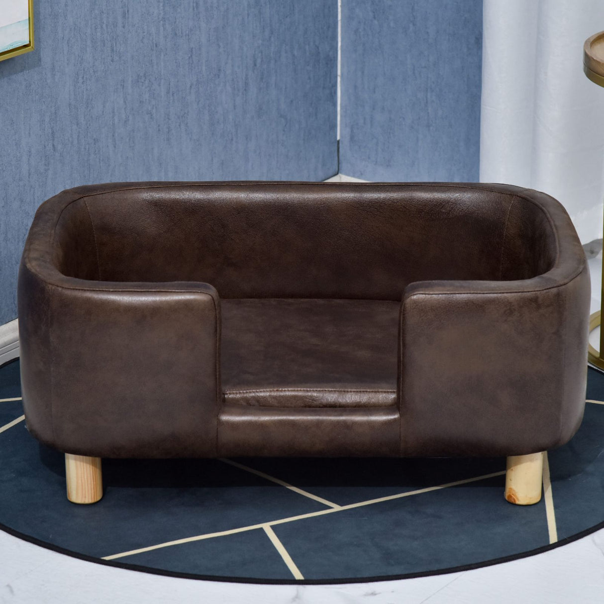 easycomfort easycomfort cuccia divano per cani di piccola e media taglia in legno e gommapiuma marrone scuro 74x48 5x31cm ean 8054144132372