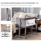 easycomfort easycomfort culla fianco letto con altezza regolabile lettino co sleeping pieghevole con tessuto a rete e borsa di trasporto 86x50x83cm grigio