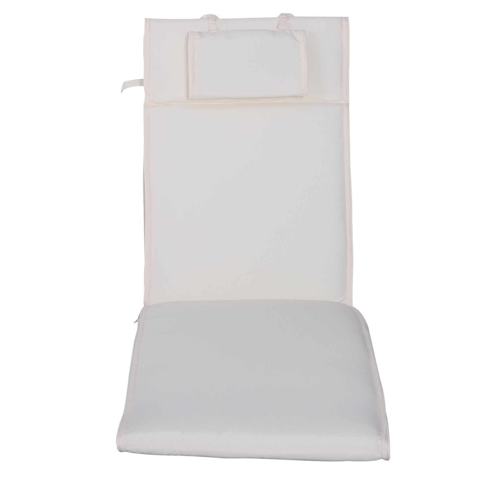 EASYCOMFORT Cuscino per Sdraio Lettino Prendisole da Giardino, Bianco Crema,  198x53x5cm