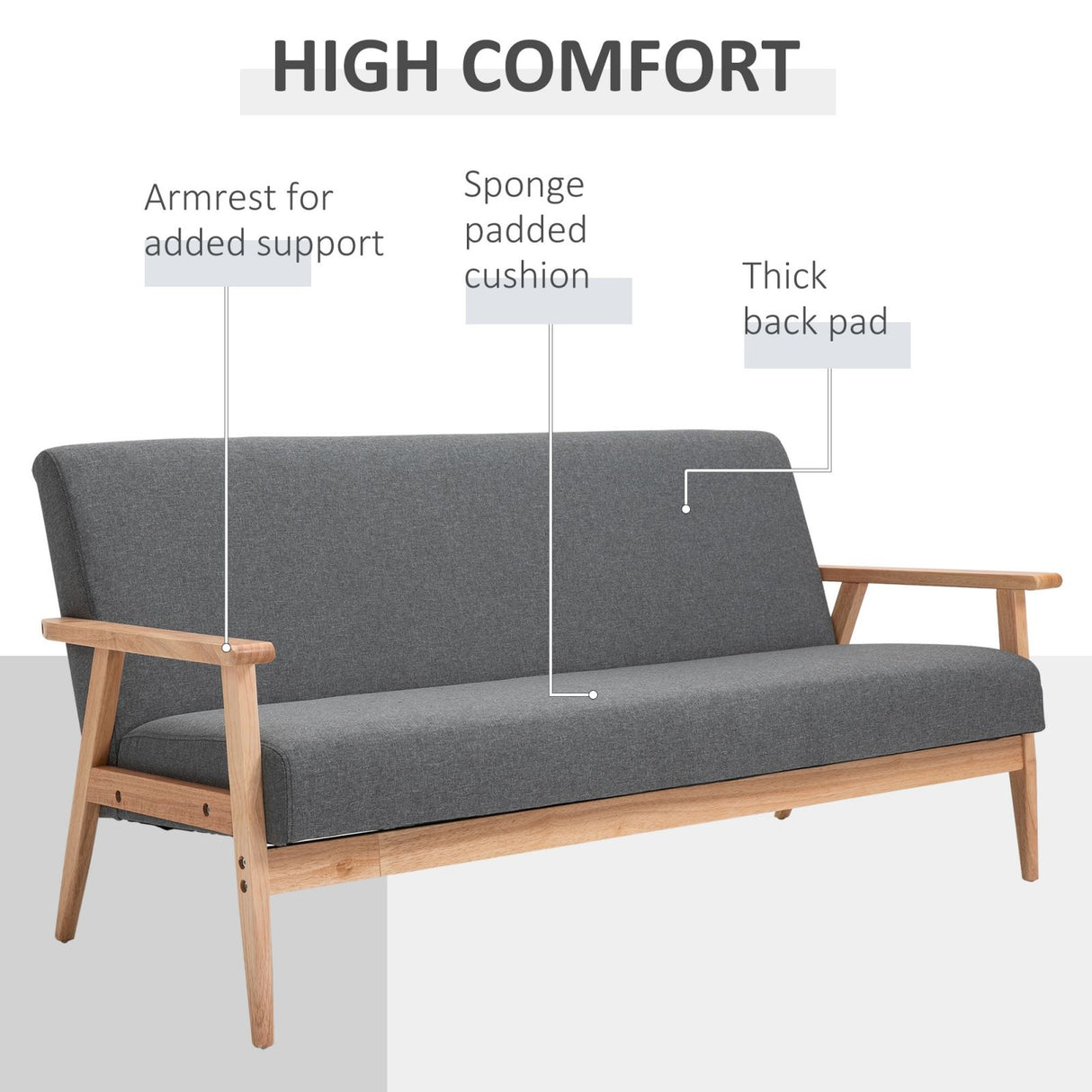 easycomfort easycomfort divano 3 posti moderno imbottito struttura in legno per casa e ufficio ean 8054144138695