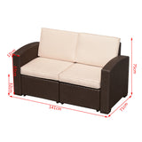 easycomfort easycomfort divano a 2 posti in pe rattan con cuscini marrone 141x71x75cm ean 8055776915661