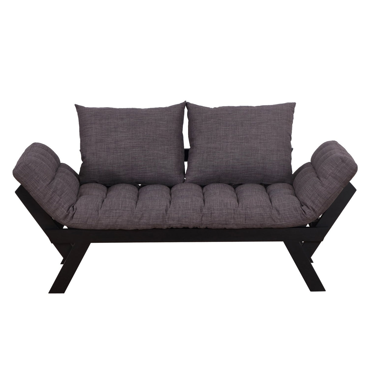 easycomfort easycomfort divano letto chaise longue in rovere nero e tessuto di lino grigio antracite l164d66h81cm ean 8055776915333