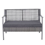 easycomfort easycomfort divano panchina da giardino a 2 posti in rattan e alluminio grigio 118 x 75 x 79 cm ean 8054144136691