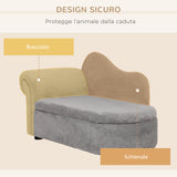 easycomfort easycomfort divano per cani e gatti con vano contenitore e rivestimento vellutato 80x40x46cm grigio scuro