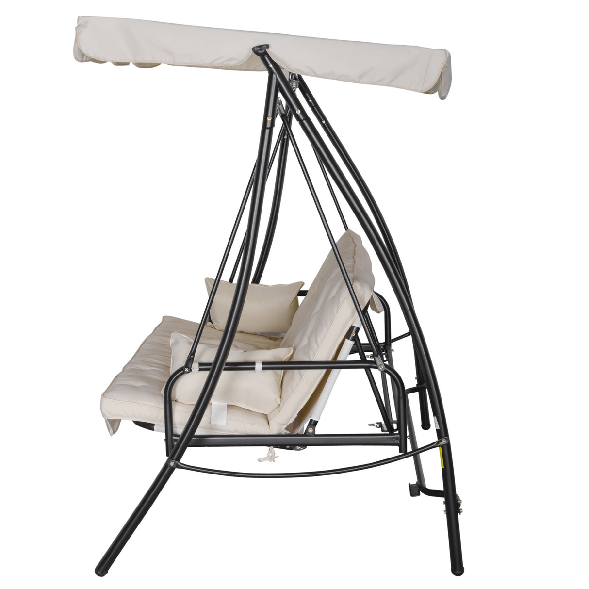 easycomfort easycomfort dondolo da giardino 3 posti con tetto reclinabile convertibile in letto 209x114x170cm beige