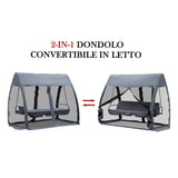 easycomfort easycomfort dondolo da giardino con zanzariera e cuscino grigio ferro 240x140x197cm