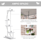 easycomfort easycomfort fioriera in metallo a 5 ripiani 2 pezzi per interni ed esterni 53x33x154cm bianco