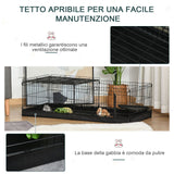 easycomfort easycomfort gabbia per roditori in metallo e tela nera 118x59x36cm