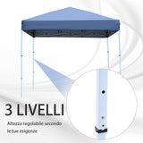 easycomfort easycomfort gazebo pieghevole rivestimento in oxford con corde e picchetti blu 2 5 x 2 5 m ean 8054144136479