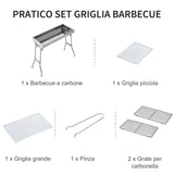 easycomfort easycomfort griglia barbecue portatile e pieghevole in acciaio inox 73x33x71cm ean 8054111848435